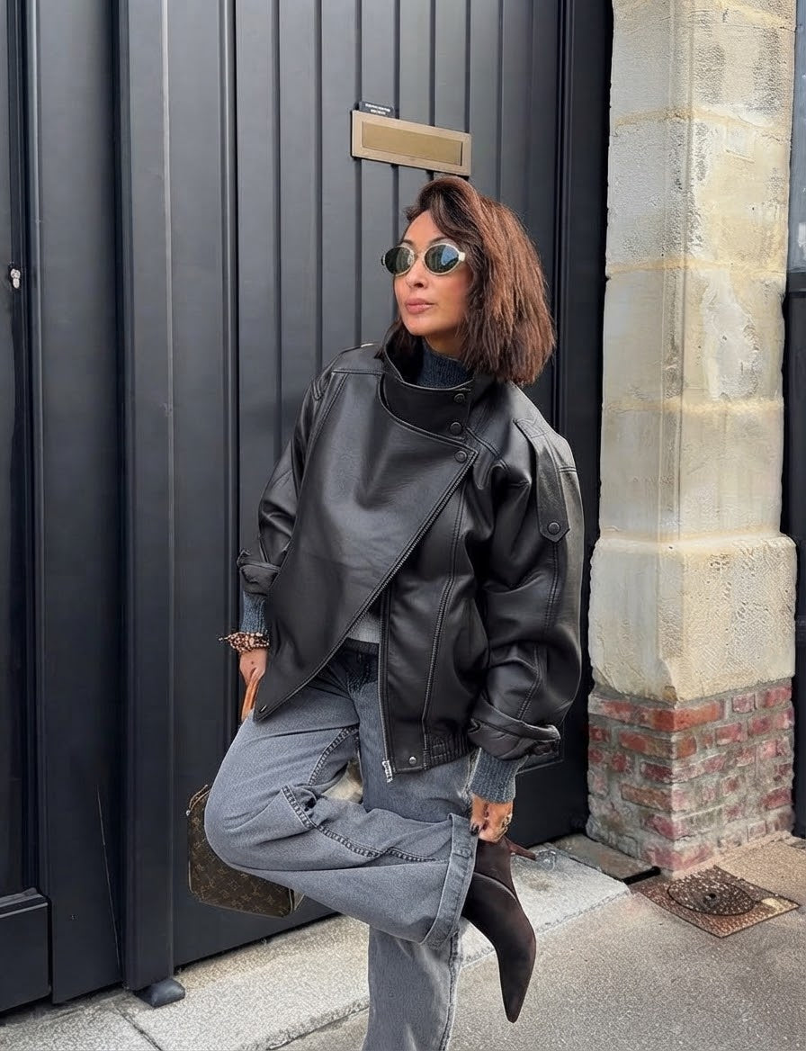 Jaqueta Biker Oversized Synthetica