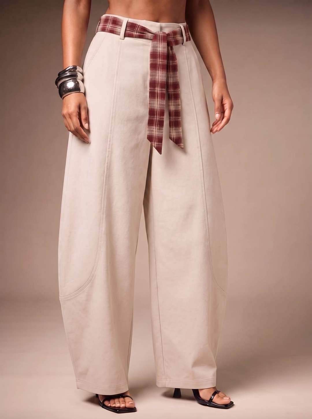 Highland Plaid Balloon Trousers
