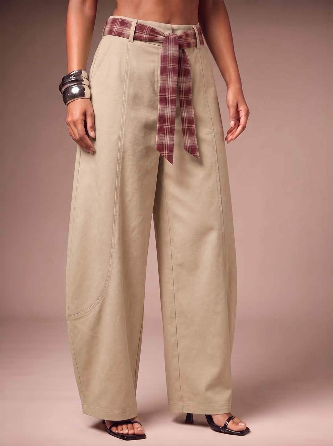 Highland Plaid Balloon Trousers