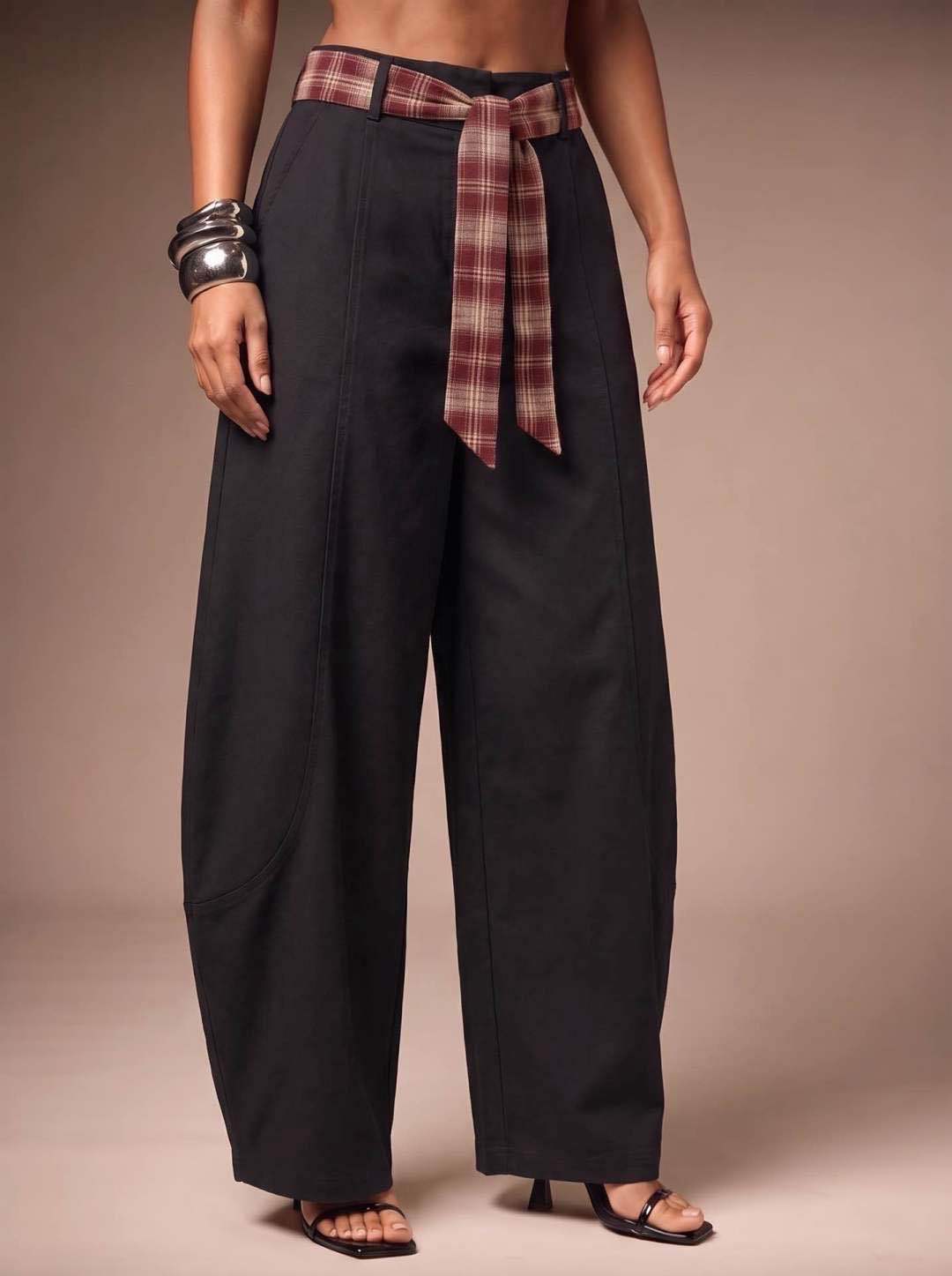 Highland Plaid Balloon Trousers