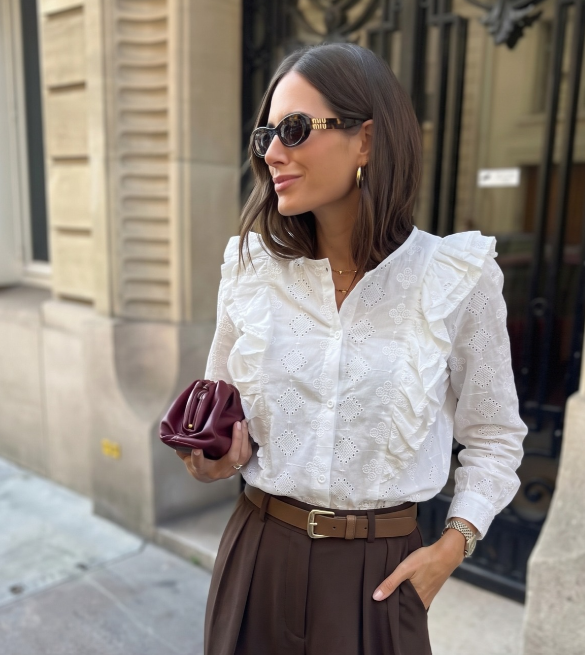 Broderie Anglaise Ruffled Blouse